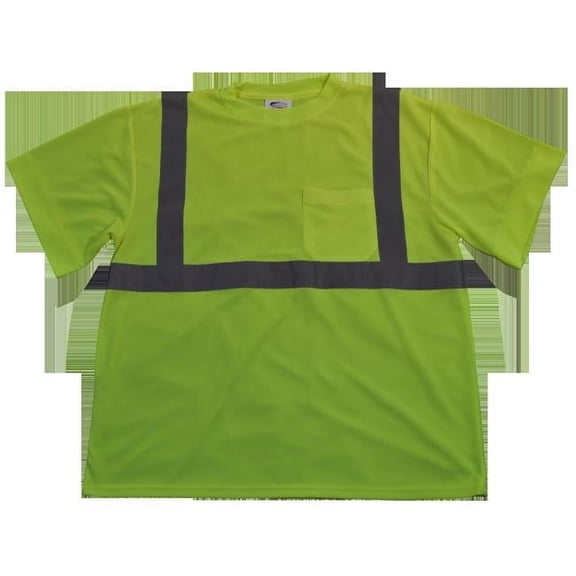 T-Shirt Short Sleeve, ANSI Class 2 Lime, 4X