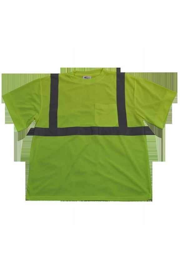 T-Shirt Short Sleeve, ANSI Class 2 Lime, 5X
