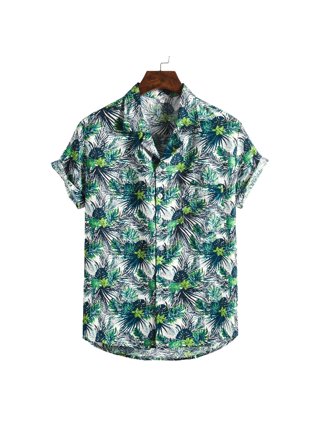 VSSSJ Men's Hawaiian Shirt Regular Fit Fashion Beam Print Casual