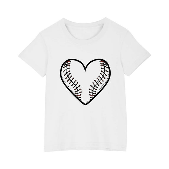 T Shirt Short Sleeve Kid Baseball Shirts for Kids Toddler Girl T Shirts Toddler Clothes Girls Red Shirts for Kids