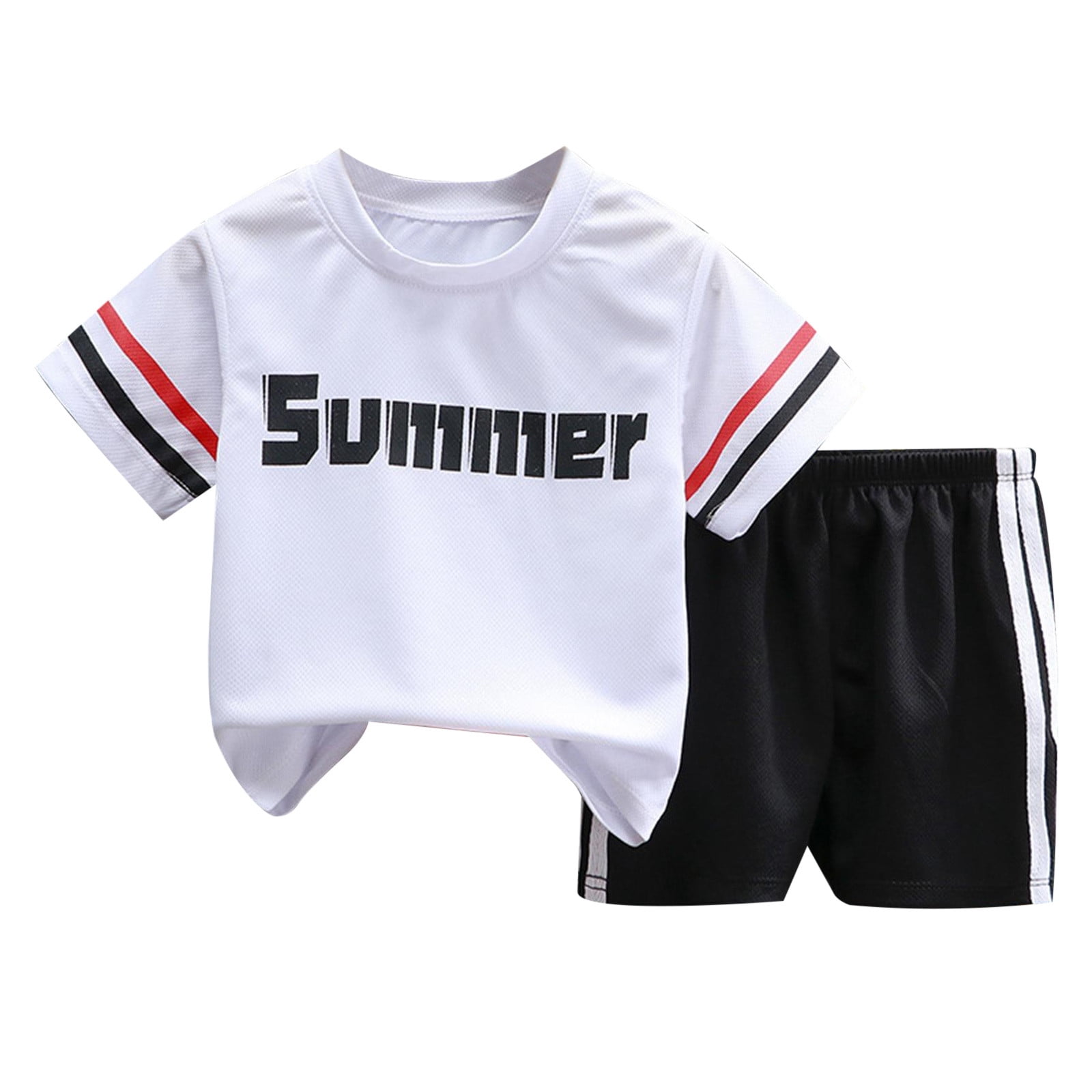 Trendy Orange T-Shirt and Black Shorts Set for Boys main image 1