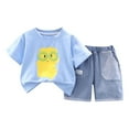 thumbnail image 1 of T-Shirt Shorts Outfit Set Toddler Baby Boys Summer Clothes Infant T Shirt With Cute Pattern Print Denim Shorts Outfit Daily Playwear Outfits, 1 of 9