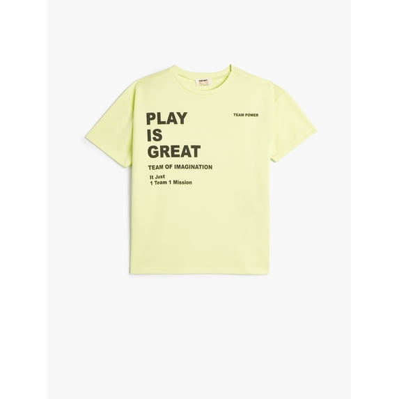 T-Shirt Slogan Printed Cotton