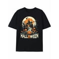 thumbnail image 1 of Greenink T-Shirt Spooky Halloween Castle Pumpkin T-Shirt, Vintage UniShirt Graphic Tee Tshirts | Gift For Him & Costume Party Idea, 1 of 7