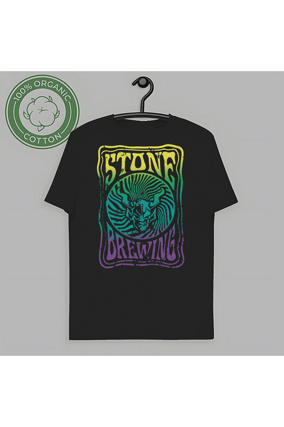 T Shirt Stone Brewing Co. Men's Black Groovy T-Shirt-TH61984
