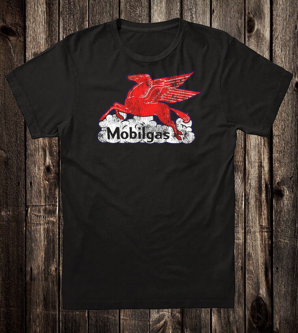 T Shirt Tee 100% Cotton Hot Rod Drag Race Speed Shop Mobil Gas Pegasus ...