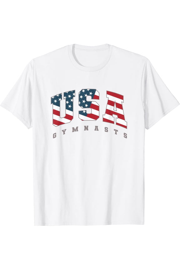 T-Shirt USA Gymnasts Flag Team Support Athlete Gymnastics mens t shirt,white,women,funny,misfits,men,journey