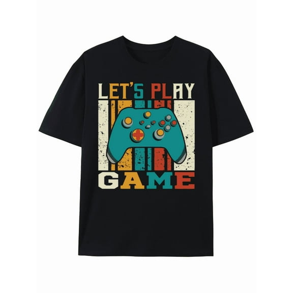 T-Shirt Vibrant Retro Gaming Controller Let's Play Game T-shirt