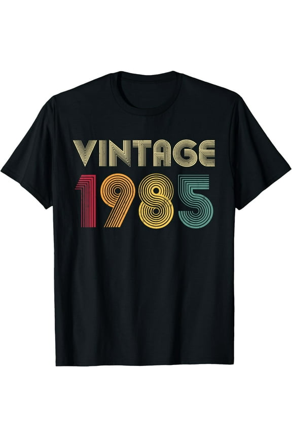 T-Shirt Vintage 1985 40th Birthday Retro 40 Years OldMen's and women's gift, black and white T-shirt, size: Extra large S-4XL
