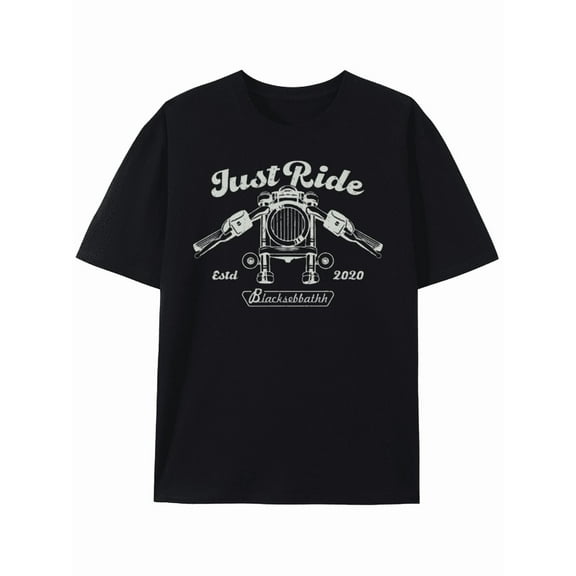 T-Shirt Vintage Motorcycle Graphic Tee - Just Ride Estd 2020