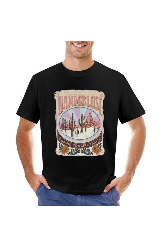 T-Shirt Vintage Western Desert Print Unisex Retro Design