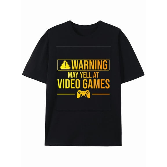 T-Shirt Warning: May Yell at Video Games - Funny Gaming T-shirt