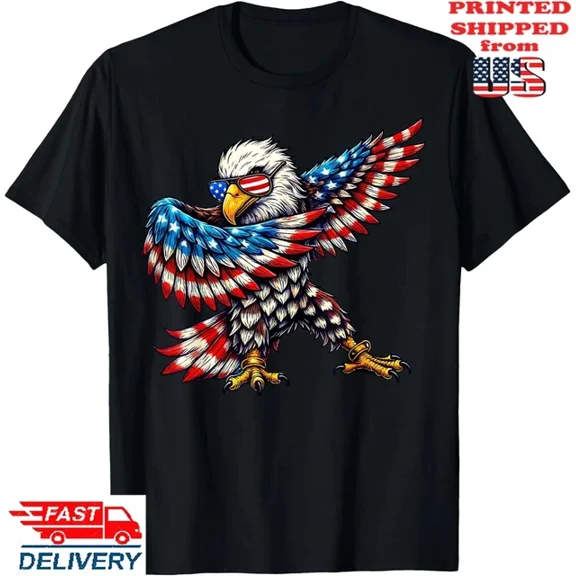 T-Shirt With American Flag Bald Eagle Patriotic Eagle 4Th Of July Usa T-Shirt