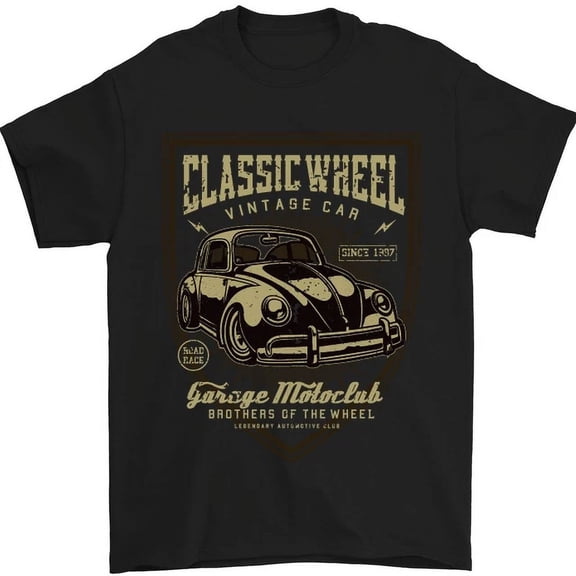 T-Shirt With Classic Wheel Motorcycle Motorbike Biker T-Shirt