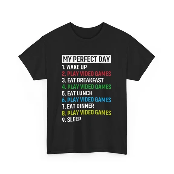T-Shirt With Gamer Perfect Day T-Shirt S-5XL, Retro Gamer Tee, Geek Graphic Shirt