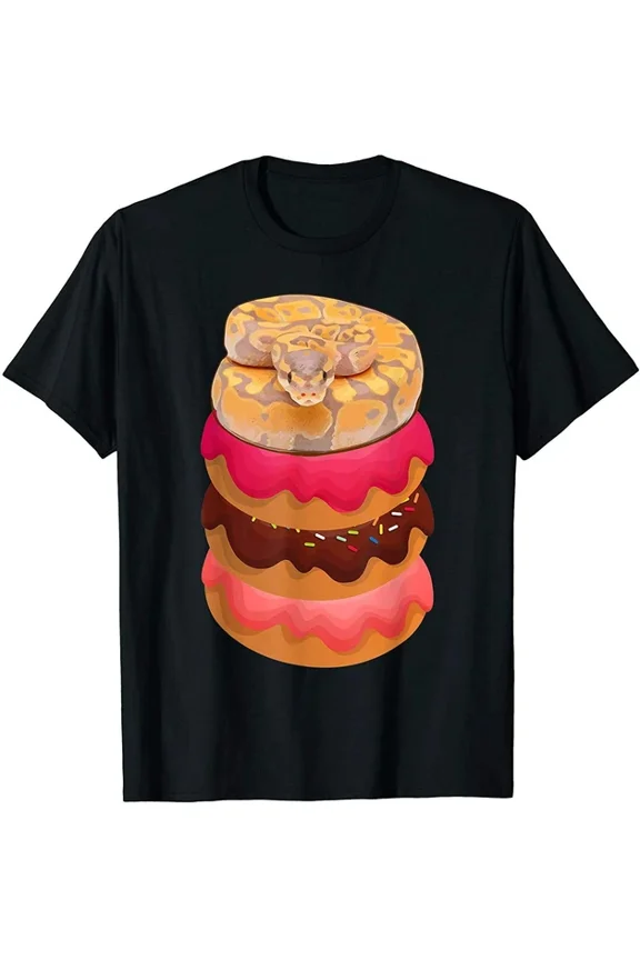 T-Shirt With New Limited Python With Doughnuts Gift Idea Tee T-Shirt Size S-5XL