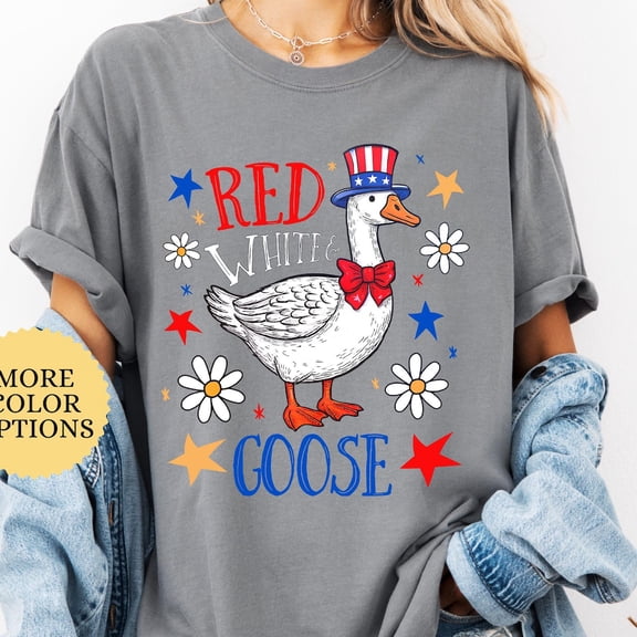 T-Shirt With Red White And Goose Shirt, Patriotic Goose 4Th Of July Shirt, Funny Fourth Of July Shirt, Memorial Day Shirt, Usa Goose Tee