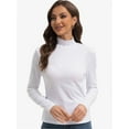 thumbnail image 1 of T-Shirt Women Long Sleeve Mock Neck Slim Fit Tops Base Layer Soft Lightweight Stretch Undershirts, 1 of 6