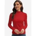 thumbnail image 1 of T-Shirt Women Long Sleeve Mock Neck Slim Fit Tops Base Layer Soft Lightweight Stretch Undershirts, 1 of 6