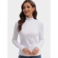 thumbnail image 1 of T-Shirt Women Long Sleeve Mock Neck Slim Fit Tops Base Layer Soft Lightweight Stretch Undershirts, 1 of 6