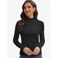 thumbnail image 1 of T-Shirt Women Long Sleeve Mock Neck Slim Fit Tops Base Layer Soft Lightweight Stretch Undershirts, 1 of 6
