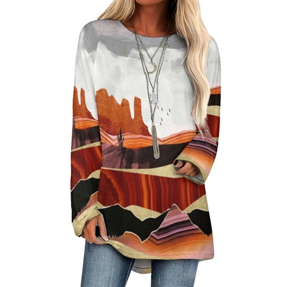 T-Shirt Women'S Coral Desert Lake Ruffle Short Sleeve Women's V Neck Print Tops Coral Pink Orange Blush Black Gold Copper