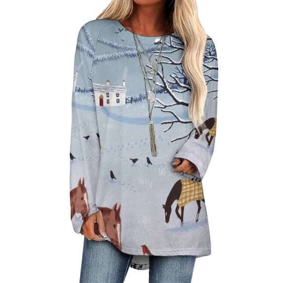 T-Shirt Women'S Over Snowy Hedge Ruffle Short Sleeve T Shirts Summer V Neck Tops Fashion Casual Tee Shirt Horses Horse Lovers Mad About