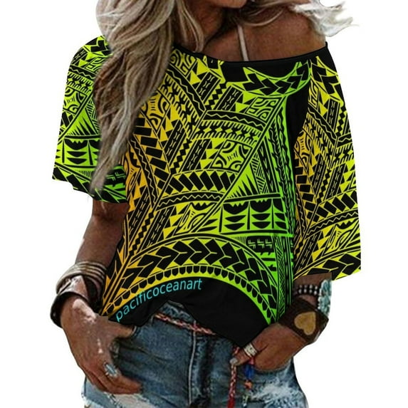T-Shirt Women'S Rasta Mantaray Lotus Leaf Neck Long Sleeve Printed Fall T Shirts Women Spring Tee Tops Rasta Mantaray Ray Irie Ganjah