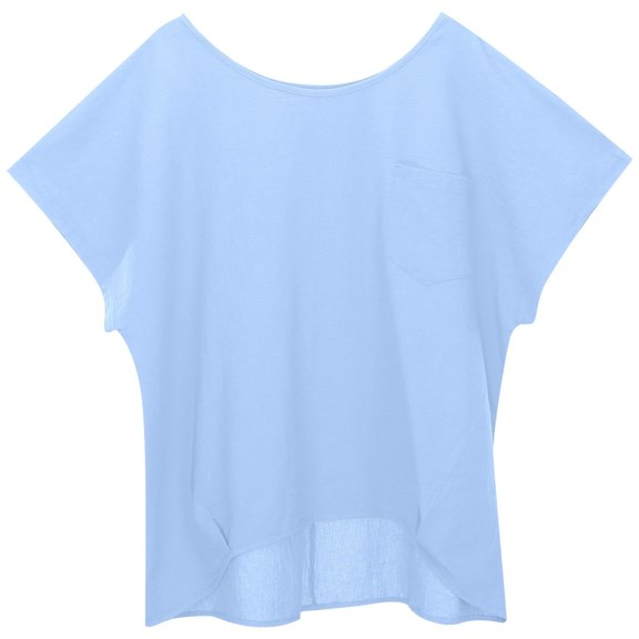 T-Shirt Women Short Sleeves Crew Neck Lightweight Light Blue Summer Shirts Y2k Tops