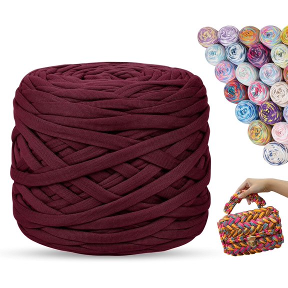 T Shirt Yarn for Crocheting 285g/109 Yards Rainbow Tshirt Crochet, Thick Crochet Bag, Blanket, Cushion, Craft Beginners, DIY Hand Knitting (Fuchsia) Fuchsia 2.2cmx109yards