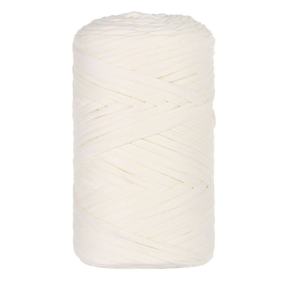 T-Shirt Yarn Crocheting Cloth T Shirt Yarn Knitting Chunky Thick Yarn 400g/131Yards Soft Hand DIY Crochet Cloth Yarn for Beginner Yarn Thread Bag Basket Cushion Knitted Home Decor Biege