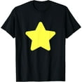 thumbnail image 1 of T-Shirt Yellow star t shirtMen's and women's gift, black and white T-shirt, size: Extra large S-4XL, 1 of 4