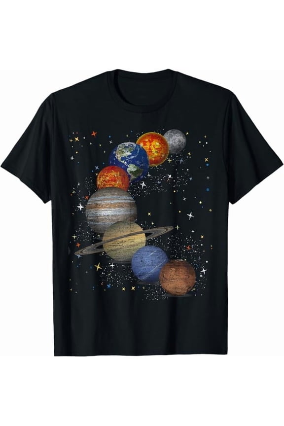T Shirt for Adult Sun Universe Galaxy Planets Outer Space Science T-Shirt