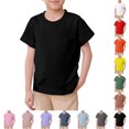 thumbnail image 1 of T Shirt for Boys Short Sleeve Shirt Round Neck Tops Tees Soft Black Tshirts Kids 3-4 Years, 1 of 5