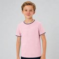 thumbnail image 1 of T Shirt for Boys Short Sleeves Pink Shirts for Boys Casual Summer Outfits Kid Clothes 11-12 Years, 1 of 4