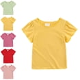 thumbnail image 1 of T Shirt for Girls Crew Neck Short Sleeve Girls Yellow T Shirt Oversized School Uniform for Girls 3-4 Years, 1 of 7