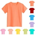 thumbnail image 1 of T Shirt for Girls Crew Neck Short Sleeve Orange Tshirt for Girls Casual Base Tops for Kids Girls 5-6 Years, 1 of 4