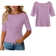 thumbnail image 1 of T Shirt for Girls Crew Neck Short Sleeve Ribbed T Shirts Soft Casual Shirts for Tween 13-14 Years, 1 of 5