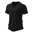 thumbnail image 1 of T-Shirt for Man Short Sleeve V Neck Shirts Lightweight Black Shirt Men's Clothing, 1 of 9