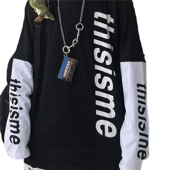 T Shirt for Men Autumn Y2k T-shirt Streetwear Oversized Long Sleeve Anime T-shirt Harajuku Gothic Vintage Graphic Manga Tee Tops