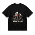 thumbnail image 1 of T Shirt for Men, Born To Ride,Skeleton Motorcycle Print 1, Vintage Graphic Tees Men, 23986097,XXL, 1 of 8