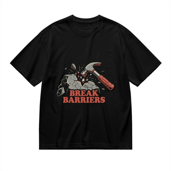 T Shirt for Men, Break Barriers,Hammer Print 2, Vintage Graphic Tees Men, 23931494,S