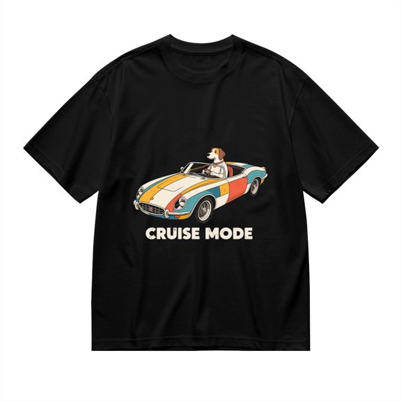 T Shirt for Men, Cruise Mode,Dog Car Print 1, Vintage Graphic Tees Men, 23986092,3XL
