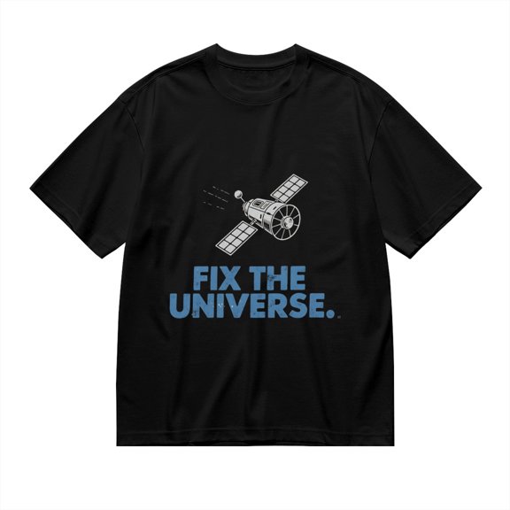 T Shirt for Men, Fix The Universe, Satellite Print 2, Vintage Graphic Tees Men, 23931482,3XL