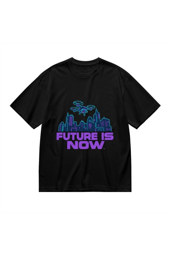 T Shirt for Men, Future Is Now, Drone Print1, Vintage Graphic Tees Men, 23930796,S