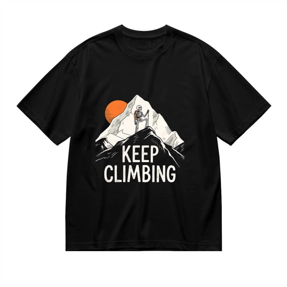 T Shirt for Men, Keep Climbing,Skull Hiking Print, Vintage Graphic Tees Men, 23985964,3XL