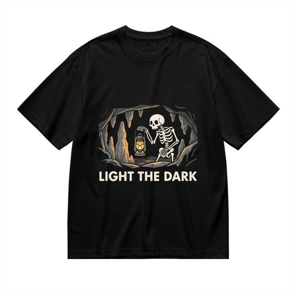 T Shirt for Men, Light The Dark, Skull Lantern Print, Vintage Graphic Tees Men, 23930844,S