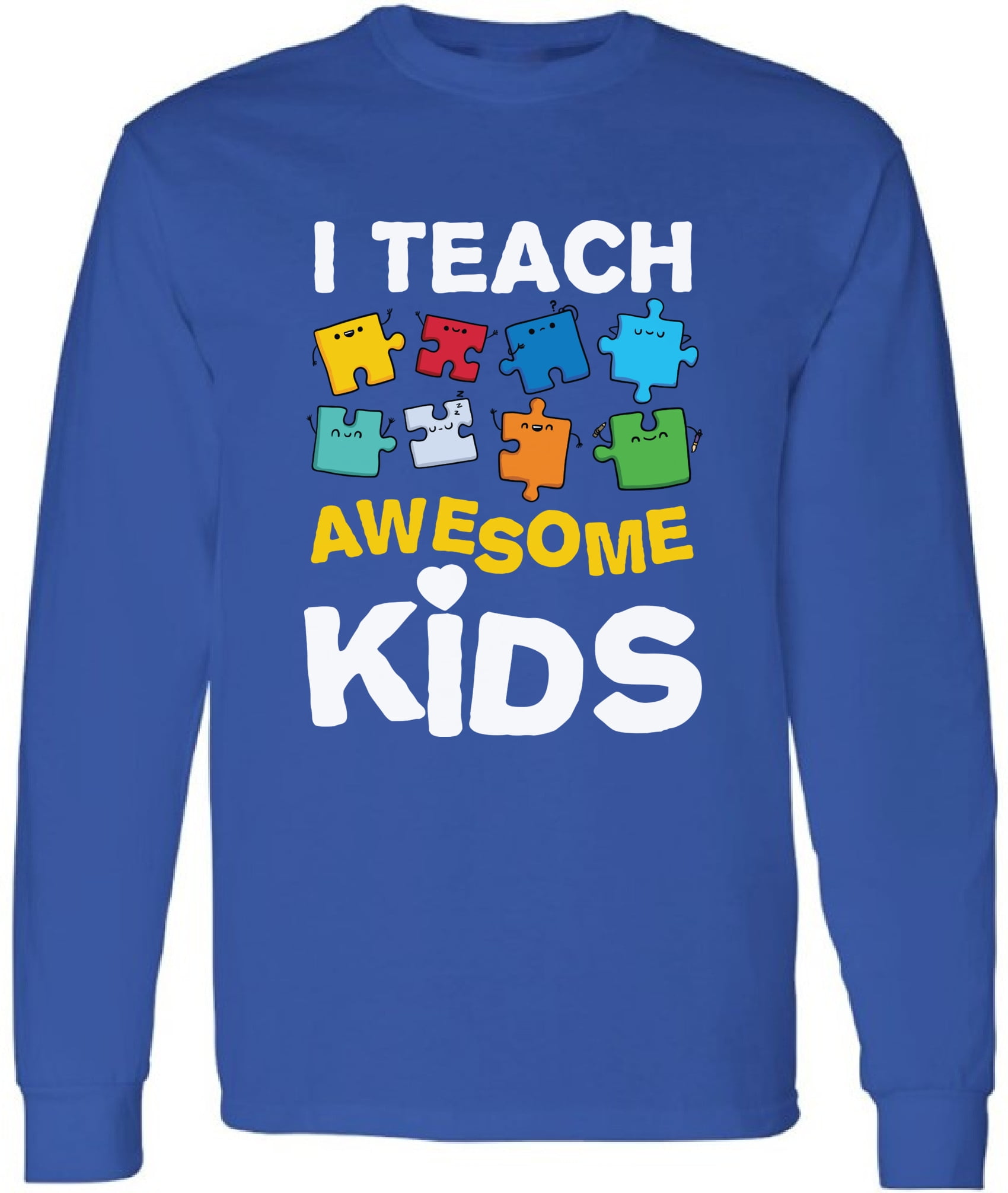 T-Shirt for Men Long Sleeve Autism Print Puzzle Autism Awareness Gifts S M L XL 2XL Mens Shirt Graphic Tee