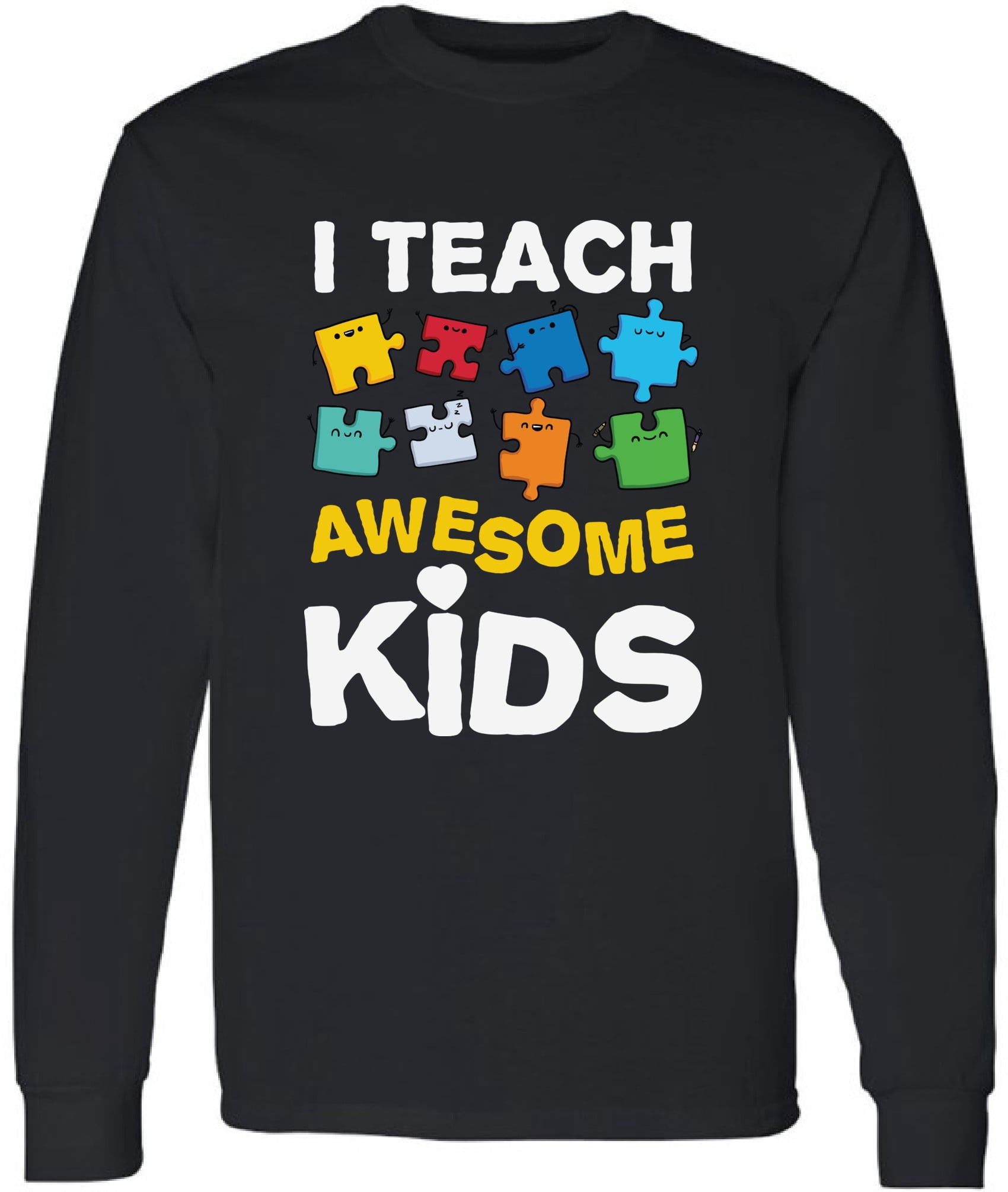 T-Shirt for Men Long Sleeve Autism Print Puzzle Autism Awareness Gifts S M L XL 2XL Mens Shirt Graphic Tee