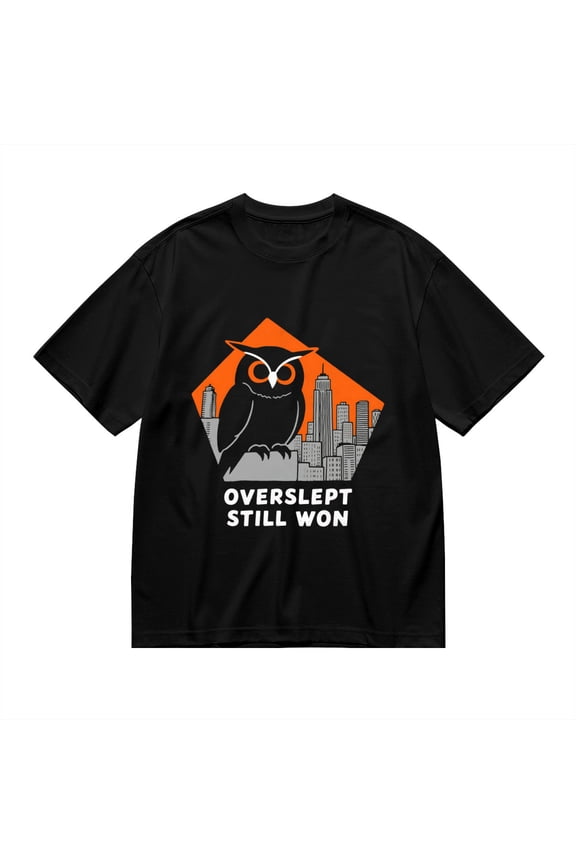 T Shirt for Men, Overslept Still Won,Owl City Print 1, Vintage Graphic Tees Men, 23985984,3XL